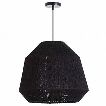 Lámpara Colgante Rústica Beige Boho de Metal y Algas Marinas para Interior - Modelo O91 Mai - 41x41x35cm