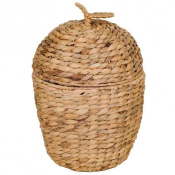 Cesta Manzana Marrón de Jacinto De Agua - Cesta Bandeja Decorativa Mesa 21x24x24cm, Signes Grimalt By SIGRIS, Cesta Decoracion Cestas Marrón 24x24x21cm