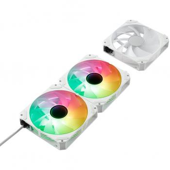 Abysm Gaming Arclight 2.0 ARGB White Pack de 3 Ventiladores 120mm, Iluminación ARGB, Velocidad Máxima 1500 RPM, Conexión en Serie