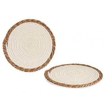 Salvamantel Blanco Marrón Fibra natural