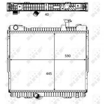 Radiador de refrigeración del motor NRF 58484 para Nissan Cabstar 2.5 Dci (09-2006) con aletas de enfriamiento de aluminio