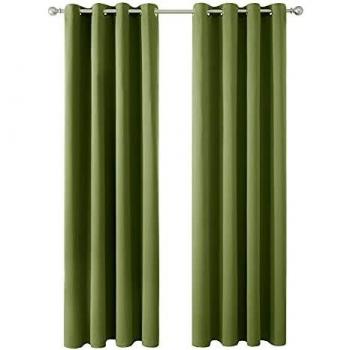 Amazon brand z umi cortinas opacas con aislamiento termico para salon y dormitorio con ojales 2 paneles 140 x 280 cm verde
