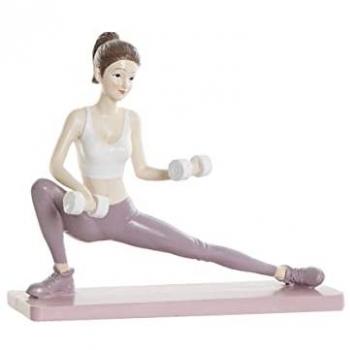 Figura Decorativa DKD Home Decor Rosa Yoga Scandi 20 x 8 x 16,5 cm