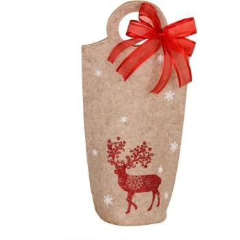 Mopec NAA918 - Bolsa porta botellas de navidad, color beige