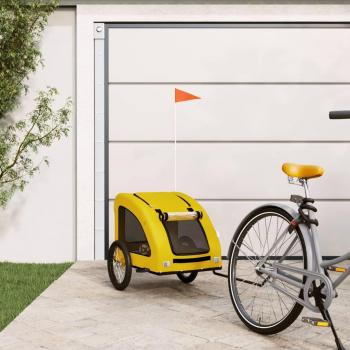 Remolque de bicicleta para mascotas vidaXL - Estructura de hierro, tela Oxford, disponible en colores amarillo, azul y gris