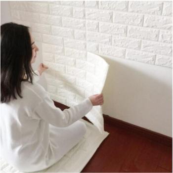 Panel Adhesivo 3D Efecto Piedra para Pared 70x60 cm Blanco