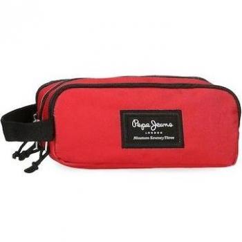 Estuche Pepe Jeans Aris Evergreen Rojo con Triple Compartimento