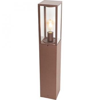 Lámpara exterior industrial de pie marrón óxido 80 cm IP44 - Charlois Aluminio / Vidrio Alargada Adecuado para LED Max. 1 x 40 Watt
