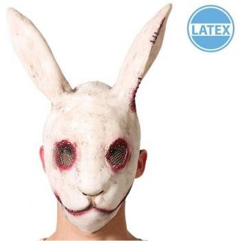 Máscara Conejo Blanco Halloween - Tipo de producto: Máscara de Carnaval, características: diseño de conejo blanco, ideal para fiestas de Halloween, material ligero y cómodo, ajuste fácil, adecuado para adultos y niños