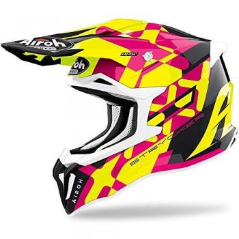 Airoh Casco de Cross Strycker XXX Rosa, casco de motocross, color rosa, modelo Strycker XXX, talla M
