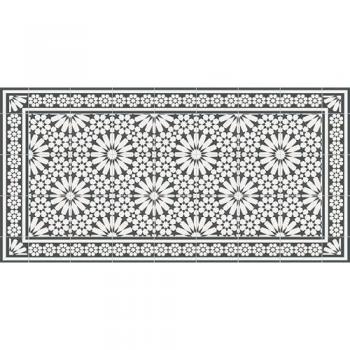 Alfombra de Vinilo Samara Gris Oscuro 50x100 cm - Estilo Baldosas