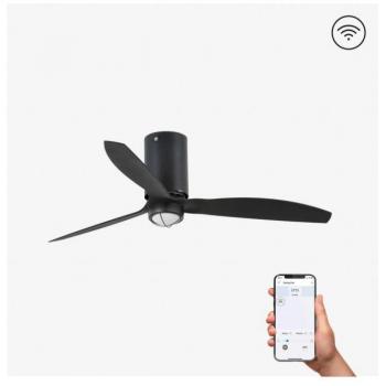 Ventilador de Techo con Luz WiFi DC Negro Mini Tube Ø1280mm 32043WP-10 Faro - Faro mini tube - Ventilador de techo LED negro mate con motor de CC inteligente - Control remoto incluido, 300