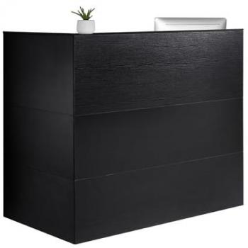 L-Shaped Reception Desk with Drawer and Storage Cabinet, 55 Inch Office Front Counter Table for Checkout, Lobby, Beauty Salon & Office