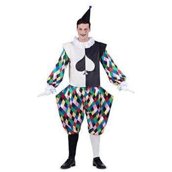 Disfraz de Arlequín Rombos Hombre My Other Me (incluye gorro, antifaz, cuello, camisa, puños y pantalón)