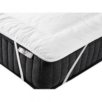 Colchón Topper de Microfibra Blanco Individual 90 x 200 cm con Grosor de 2.5 cm Aizkorri