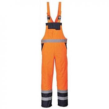 Peto Bicolor Contrast con Forro Portwest S489, Tallas: L, Color: Naranja, Tirantes ajustables, Multi-bolsillos, Banda reflectante en cintura