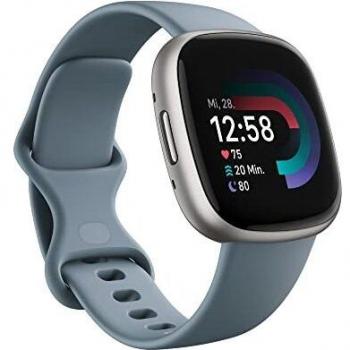 Fitbit Versa 4 Smartwatch Azul Océano/Platino con Pantalla Táctil y GPS Integrado