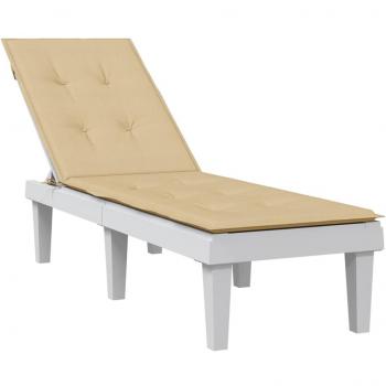 Beige Mélange Deck Chair Cushion (75+105)x50x3 cm Fabric
