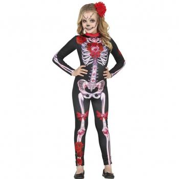 Disfraz Infantil de Catrina Floreada para Niña Fiesta Guirca S.L. G77700