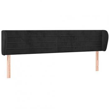 Cabecero de terciopelo negro 183x23x78/88 cm Vidaxl Negro