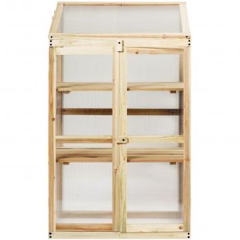 Invernadero de Madera Elevado Costway con 3 Niveles para Macetas, Dimensiones 60 x 45 x 100 cm, Ideal para Jardín, Balcón y Veranda