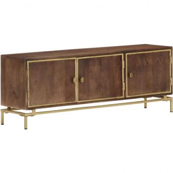 Mueble de TV de madera maciza de mango 120x30x46 cm
