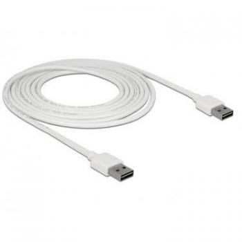 Cable USB 2.0 A-A Easy de 3 m Blanco DeLOCK 85195