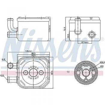 Enfriador de aceite NISSENS 90654 - Enfriador de aceite para motor, compatible con diversas marcas y modelos, fabricado por NISSENS, diseño eficiente para la regulación de temperatura del aceite del motor, alta calidad y dur