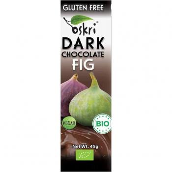Barritas de Higo con Chocolate Negro (Sin Gluten, Bio y Vegan) - Caja 12 unidades Oskri
