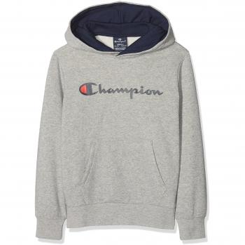 Champion Hooded Sweatshirt 304745, Sudadera con Capucha para Niños, Gris