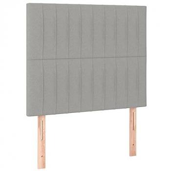 Cabecero con luces LED tela gris claro 90x5x118/128 cm