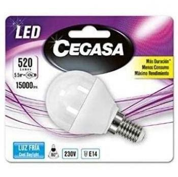 Bombilla LED Esférica Cegasa E14 5,5W A+ Luz Cálida 2700K