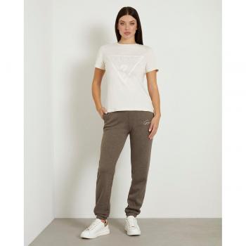 Camiseta de algodón para mujer Guess con logo frontal y cuello redondo