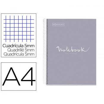 Cuaderno Miquelrius Emotions A4+ 120 hojas 5x5 gris