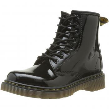 Dr Martens Girl's Delaney Kids Black Patent Boots - Size: 1