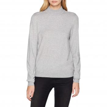 Vero Moda Vmkaris LS Highneck Blouse Noos, suéter para Mujer, Gris Light Grey Melange, 38