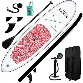 FunWater Sup Stand Up Paddle Board Ultraligera, Accesorios Completos, Remo Ajustable, Bomba, Mochila de Viaje, Correa, Bolsa Impermeable, hasta 150 kg de Capacidad de Carga, 305x76x15CM