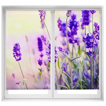 Pack x 2 Estores Enrollables Opacos EasyFix Lavanda - Estores Sin Taladro para Ventana 85x150 cm con Diseño Elegante