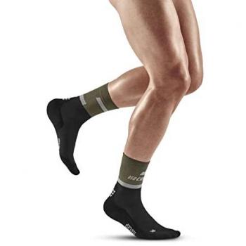 CEP Calcetines de compresión largos para mujer The Run, Oliva/Negro, talla S