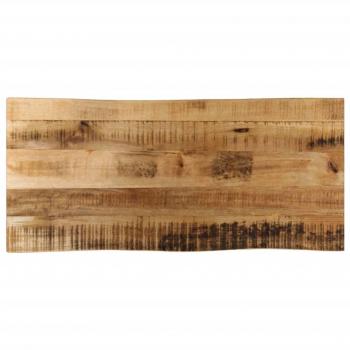 Tablero de mesa borde natural madera maciza mango 100x40x3,8 cm Marrón