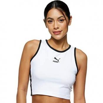 PUMA Classics T7 Cropped Tank Camiseta, Mujer, Negro, M