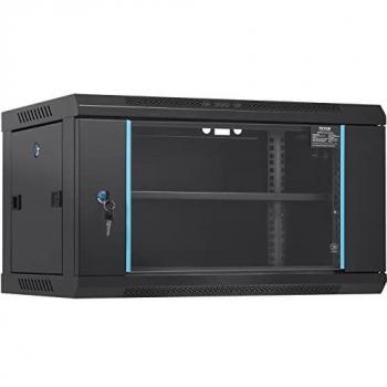 VEVOR 6U Wall-Mount Network Server Cabinet with Lock, 394 mm Depth, 90 kg Load Capacity