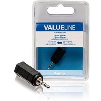 Valueline 2.5mm/3.5mm 3,5mm Negro - Adaptador para Cable