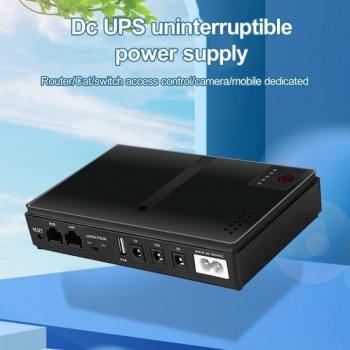 UPS Fuente de Alimentación Ininterrumpida Mini Batería de Respaldo Compacta Ignífuga 10400mAh para Cámara y Router