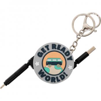 Llavero con cables para cargar el móvil Gris Mr. Wonderful: Get ready, world!