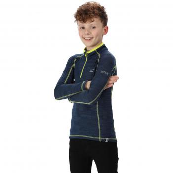 Regatta Top de Capa Base con Media Cremallera 'Berley' Camisetas/Polos/Chalecos, Niños, Prusia, 7-8