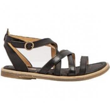 Sandalias de Piel Planas para Mujer El Naturalista N5691 Negro con Hebilla Casual 36 EU