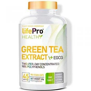 Life Pro Green Tea + EGCG 90 Vegancaps 98% Polyphenols | Té Verde con un 98% de Polifenoles | Dosis elevada | Fabricado en España
