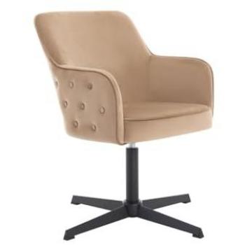Silla de Oficina de Terciopelo Beige y Negro - CAPULI de Pascal Morabito