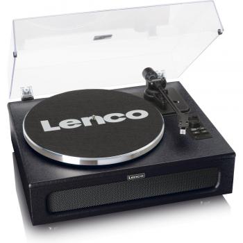 Lenco LS-430BK Tocadiscos de tracción por correa con 4 altavoces incorporados en color Negro